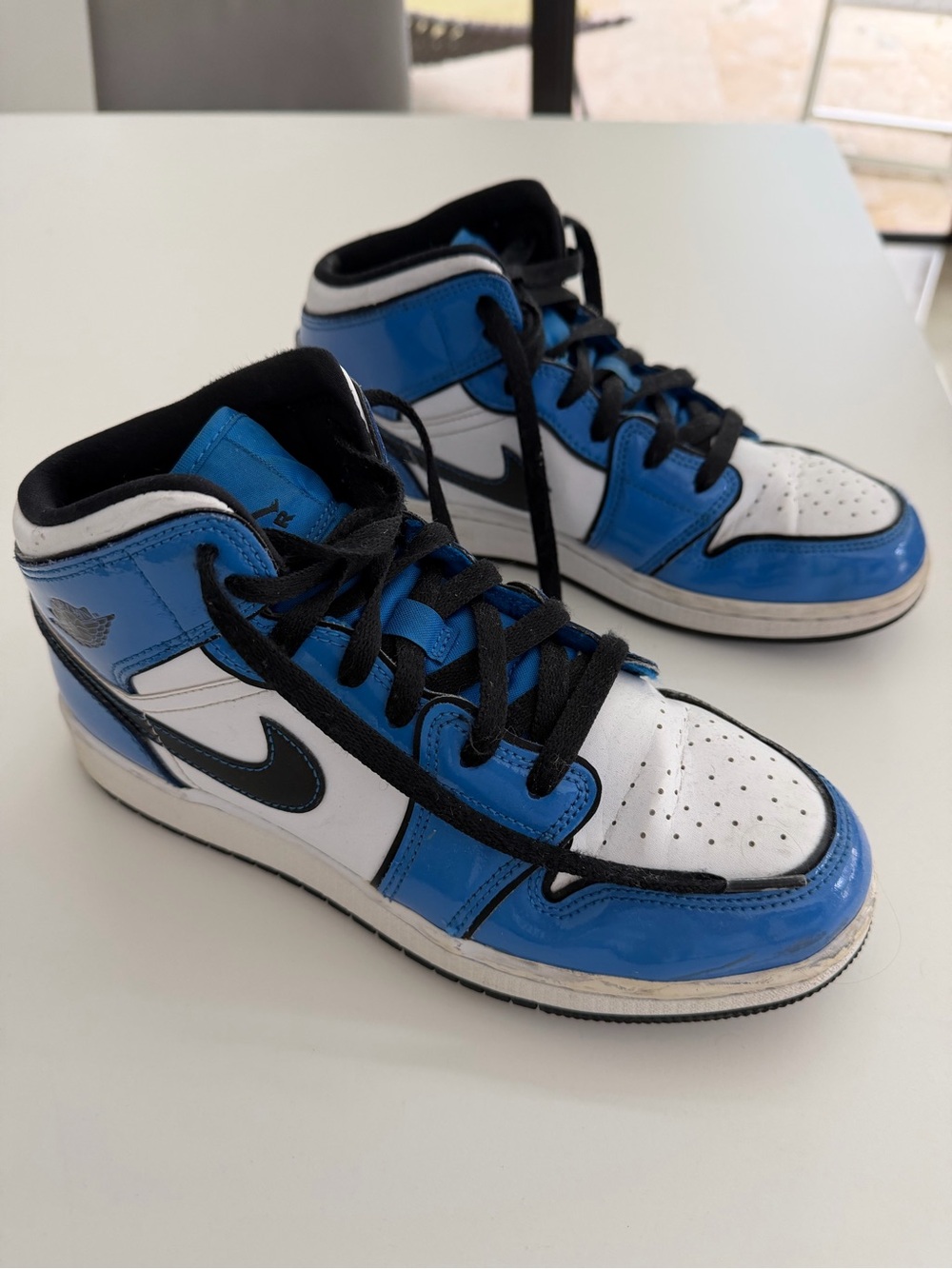 Nike Kids Blue and White High-Top Sneakers